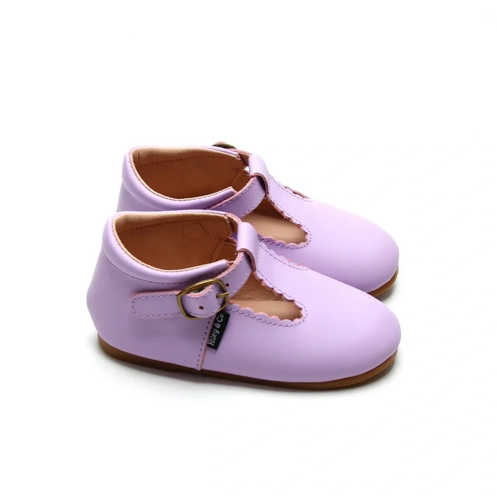 Riley T-Straps - Scalloped - Lavender - Picture 3 of 13